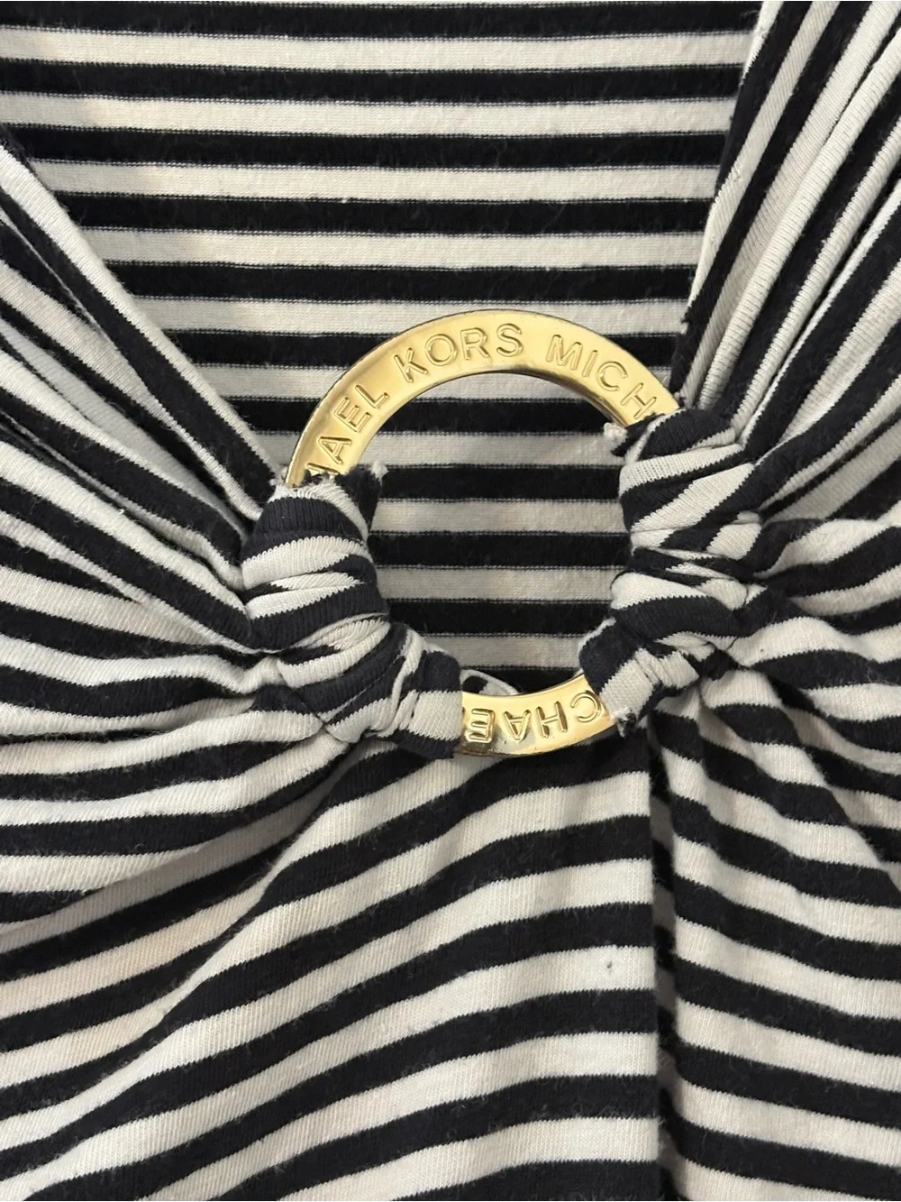 Michael Kors Blue & White Striped Top (XL) with Denim Skirt Combo (14)